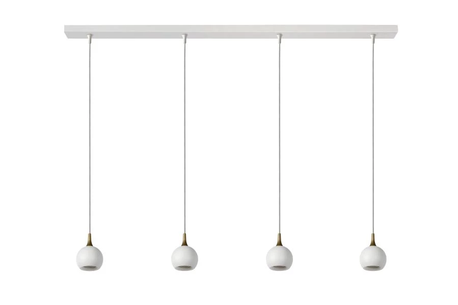 Lucide FAVORI - Hanglamp - 4xGU10 - Wit - uitgezet